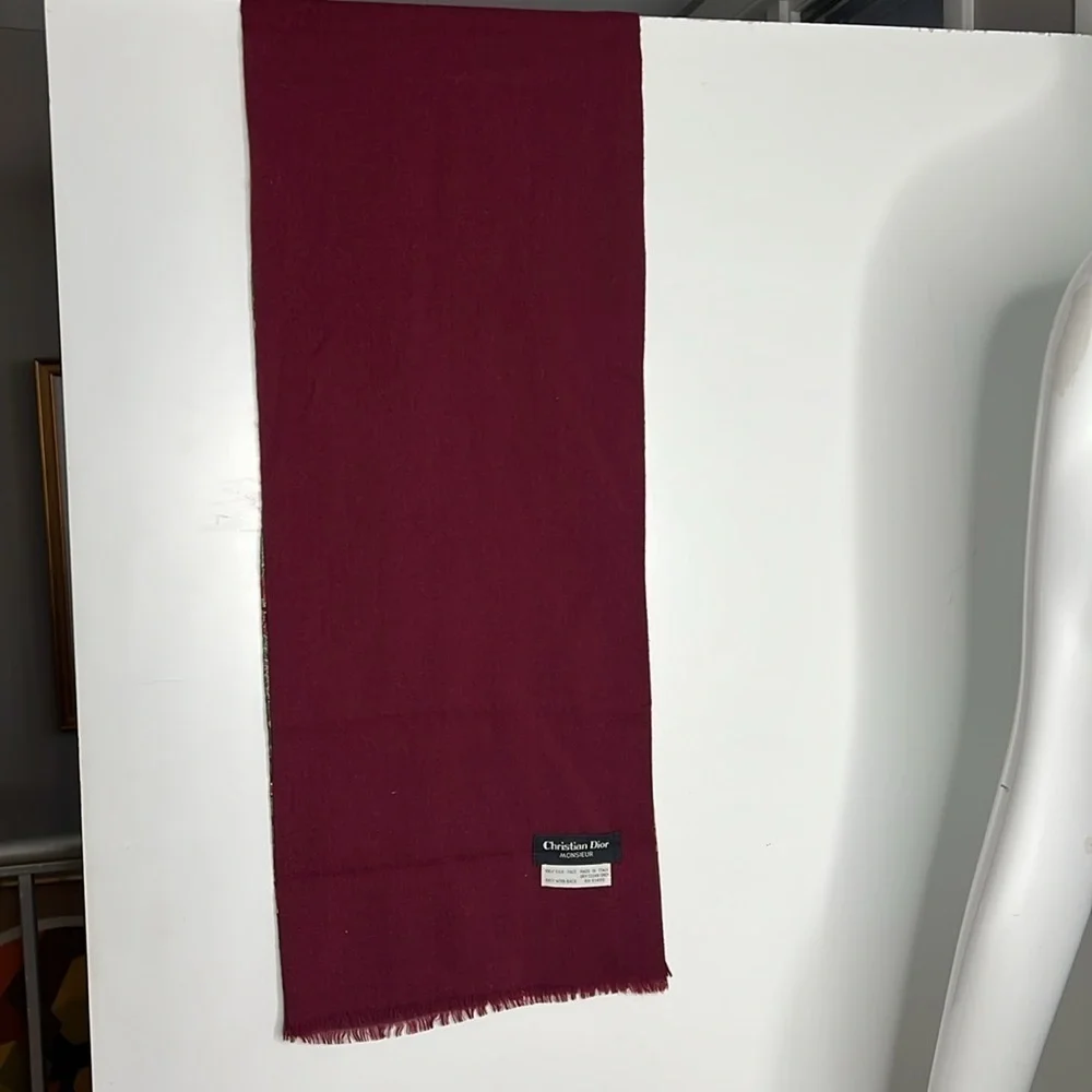 Christian Dior Monsieur Silk Wool Scarf Made in Italy 54” x 10.25”